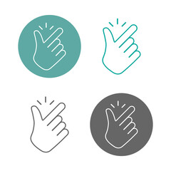 Snap Fingers Icons set Vector Illustration flat design