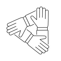 Obraz premium Three hand vector icon, teamwork symbol. Simple, flat design for web or mobile app