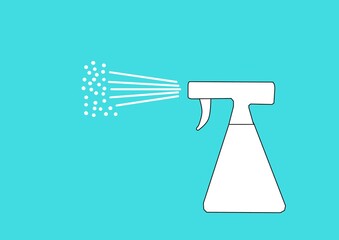 スプレーで除菌しているイメージ