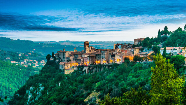 View of Narni, an ancient hilltown of Umbria, Italy