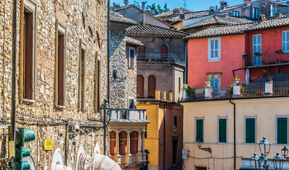 Fototapeta na wymiar Architecture of Narni, an ancient hilltown of Umbria, Italy