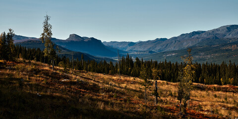 Countryside of Norway. Rural landscape from a different time.  Shot in Hallingdal, Gol. View towards Hemsedal. © SteinOve