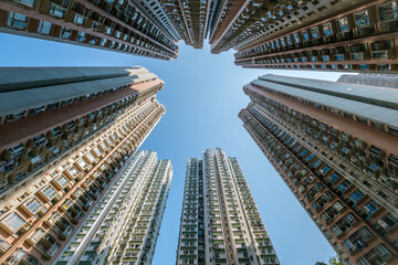 high-rise residential buildings, apartment houses in Hong Kong
