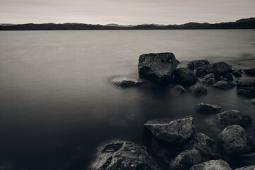 Mountain landscape from Vats, Hallingdal. Shot in the autumn at sunset.