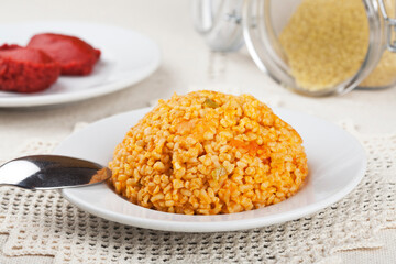 boiled and pounded wheat bulgur