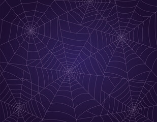 Spooky Spider Web Halloween Background Purple Vector CMYK Printer-Safe Colors
