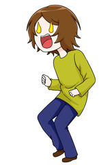 やる気で燃え上がる女性