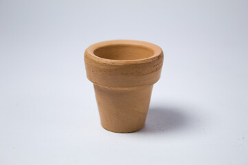 Ceramic flower pot with white background