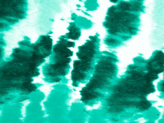 Fototapeta na wymiar Aquamarine Tie Dye Batik. Watercolour Spots. Ink 