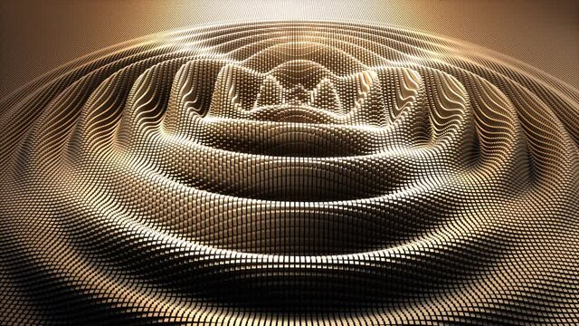Futuristic abstract cubic grid with seamless wave animation - Loop texture animation 4k - 3D animation