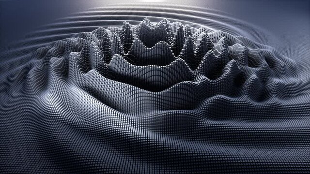 Futuristic abstract cubic grid with seamless wave animation - Loop texture animation 4k - 3D animation