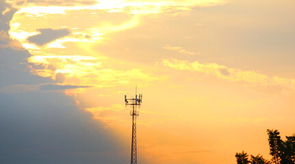 Obraz premium mobile starion pole with beauty sky background