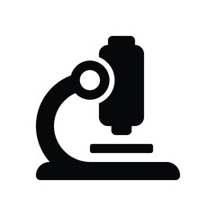 Microscope vector icon. Style is flat symbol, black color, rounded angles
