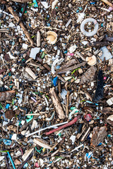plastic particle polluting the beach and dunes
