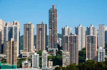Obraz premium high-rise residential buildings, skyline of Hong Kong