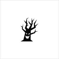 Halloween tree. Vampire tree. vector solid icons