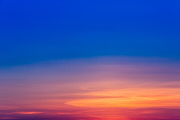 Colorful twilight sky after sunset in the sky