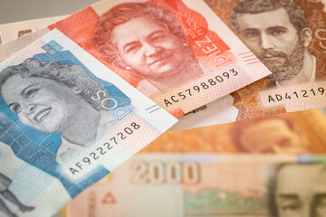 Colombian money, Pesos, Paper banknotes of various denominations