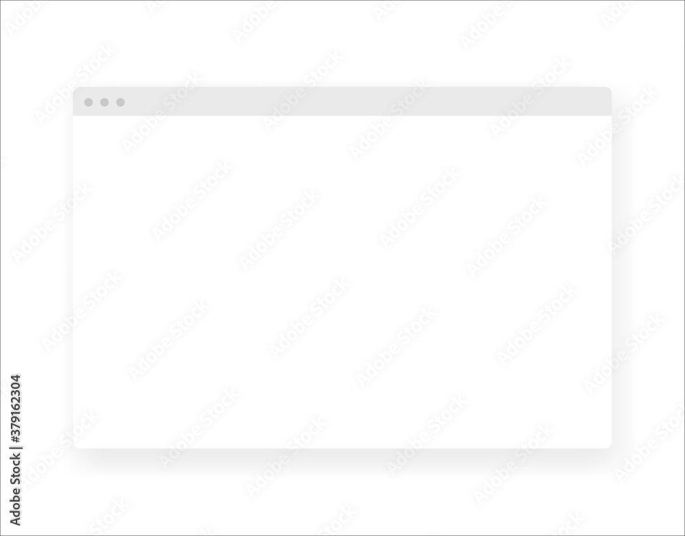 Poster blank internet browser window isolated on white background