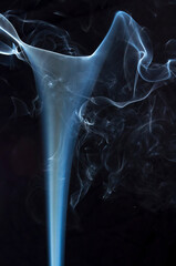 blue-white clouds of smoke