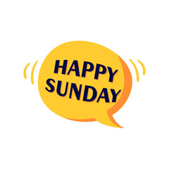 happy sunday greeting poster illustration