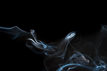 blue-white clouds of smoke