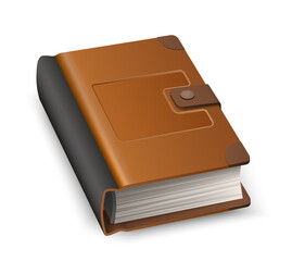 Vector 3d hardcover book symbol of knowledge