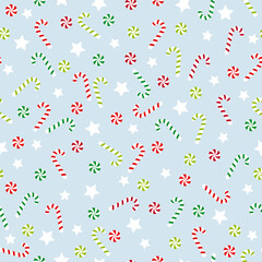 Fototapeta premium Christmas candy cane seamless pattern. It can be used for wallpapers, wrapping, cards, patterns for clothes and other.