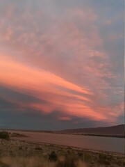 sunset over the river