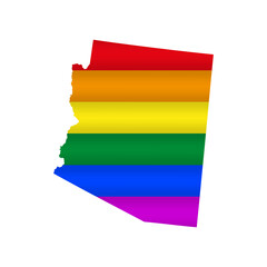 Arizona LGBT flag map. Vector illustration
