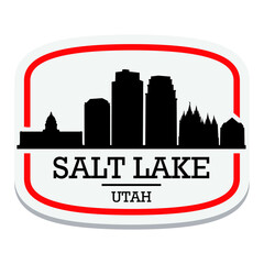Salt Lake City Utah  Label Stamp Icon Skyline City Design Tourism.