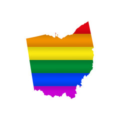 Ohio LGBT flag map. Vector illustration