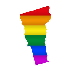 Vermont LGBT flag map. Vector illustration