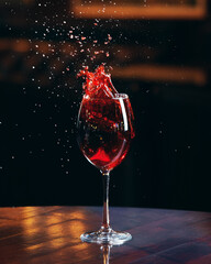 alcoholic cocktail in a glass in a bar restaurant