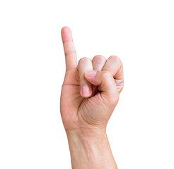 Strong Promise Hand with smallest finger up conceptual sign isolated on white background