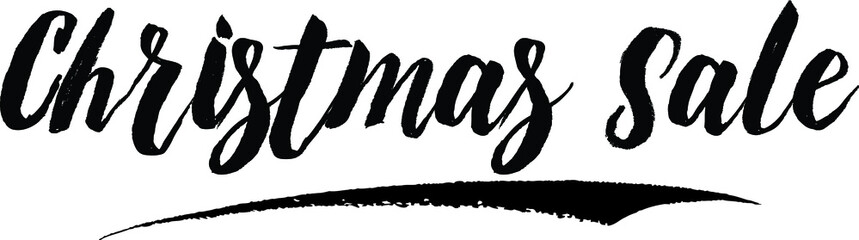 Christmas Sale Calligraphy Handwritten Black Color Text On Yellow 
Background