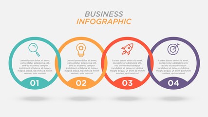 4 steps cycle chart infographics elements for data presentation.