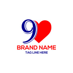 9heart logo design 