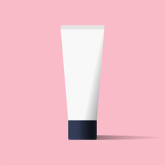 Packaging of cosmetics for self-care: cream, serum, lotion, cosmetic oil. Vector stock illustration