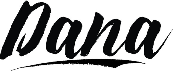 Dana Handwritten Font Calligraphy Black Color Text 
on White Background