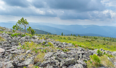 Beautiful mountain landscape in the Republic of Khakassia. Eastern Siberia, Russia