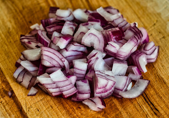 Rote Zwiebel kleingeschnitten