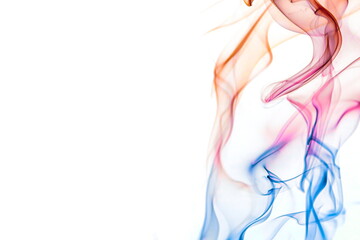 Colored smoke on white background