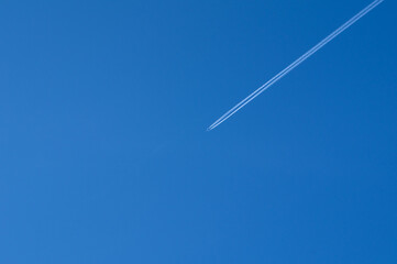 View to the plane and blue sky