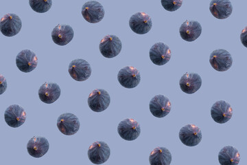 pattern of fresh figs on purple pastel background