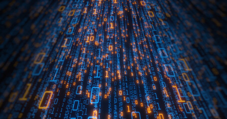 Abstract Data processing. the collection and manipulation of items of data to produce meaningful information. automatic/manual, batch, and real-time data processing. 3D render	