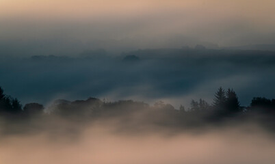 Fog, Lochwinnoch, Renfrewshire, Scotland, UK.