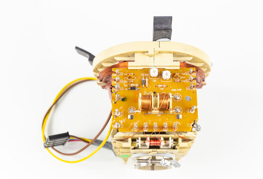 Dismounted Deflection Yoke Coil Of A CRT (Cathode Ray Tube) TV To Move The Electron Beam Both Vertically And Horizontally Over The Screen