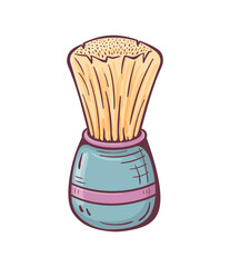 Cartoon illustration of shaving brush. On white background