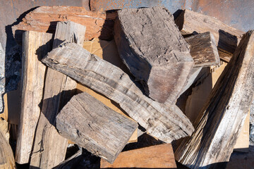 firewood preparation of firewood for the winter firewood background stacks of firewoo